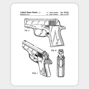 Sig Sauer Pistol Patent - Firearm Enthusiast Gun Lover Art - White Sticker